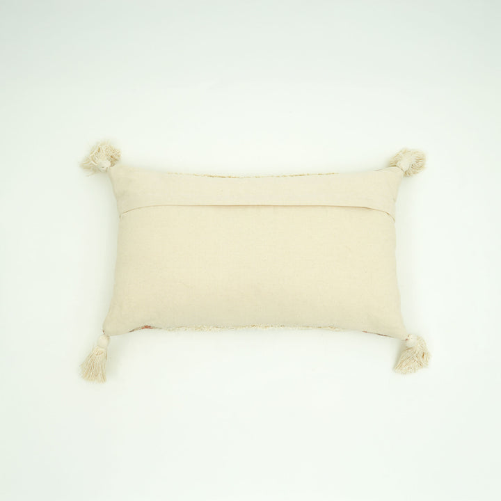 Desert Mirage Tufted Cushion Cover with Tassels – Beige | 60x35 cm