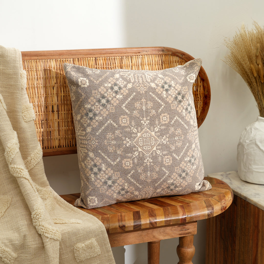 Frost Geometry Printed Cushion – 45 × 45 cm