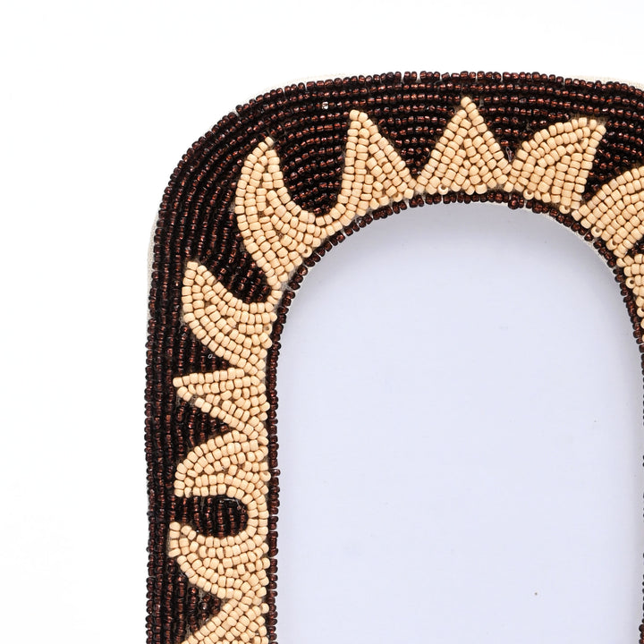 Rustic Sunburst Beaded Photo Frame 4×6 Inch – Elegant Home Décor