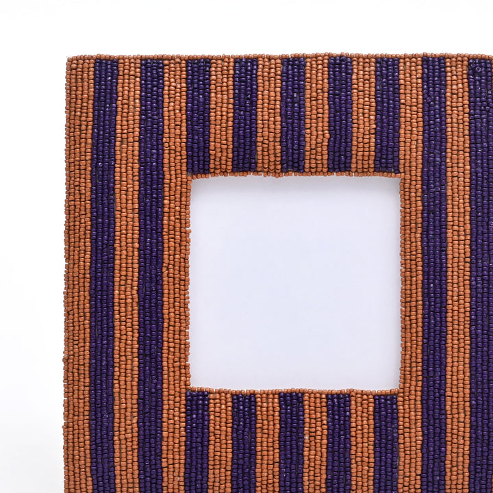 Royal Plum & Cocoa Beaded 4x4 Photo Frame