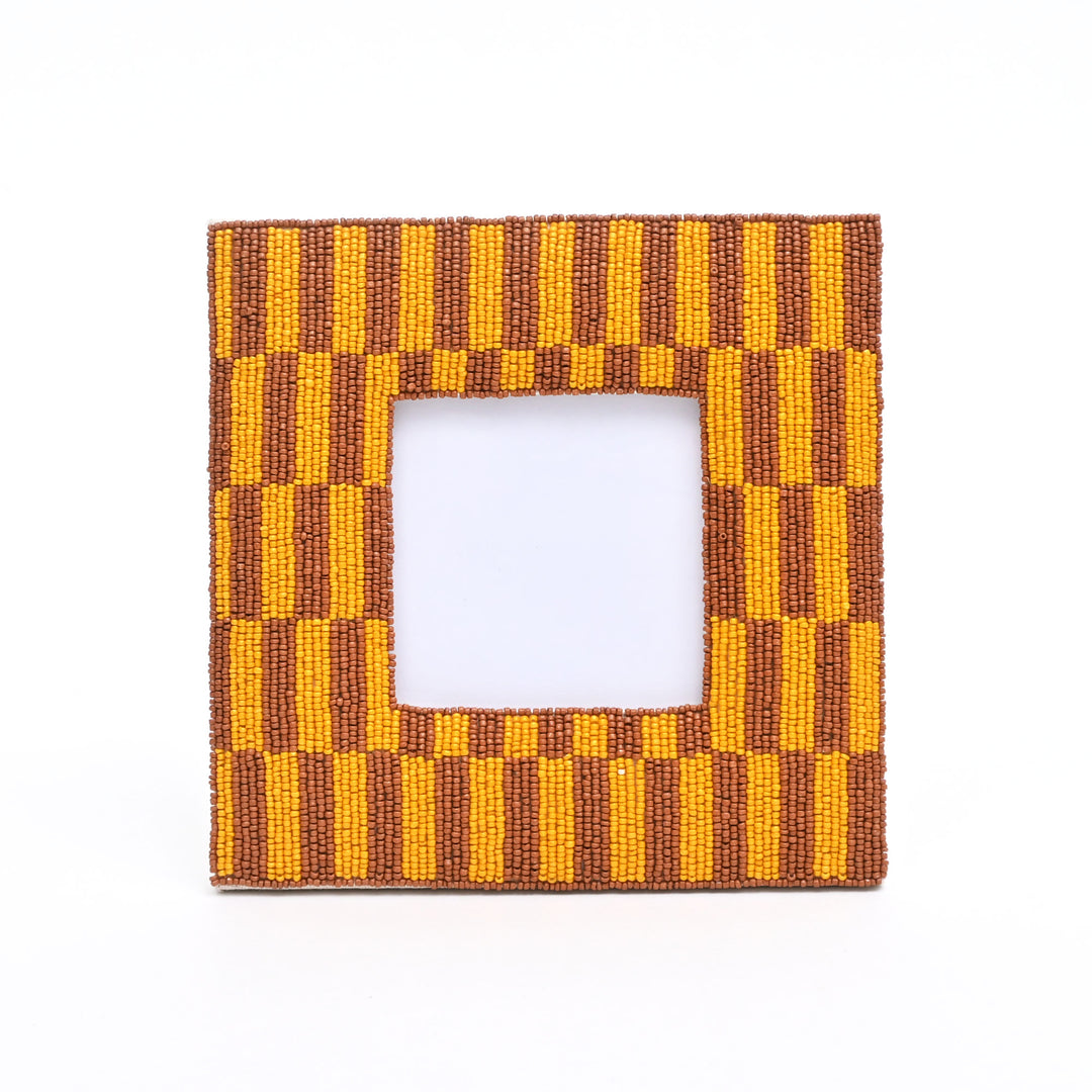 Rustic Brown Beaded 4x4 Photo Frame