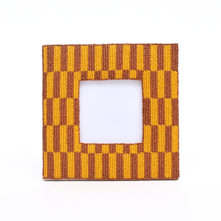 Rustic Brown Beaded 4x4 Photo Frame
