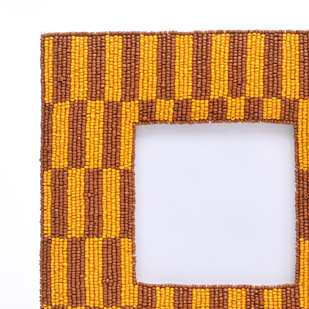 Rustic Brown Beaded 4x4 Photo Frame