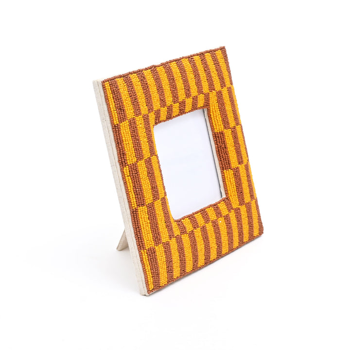 Rustic Brown Beaded 4x4 Photo Frame