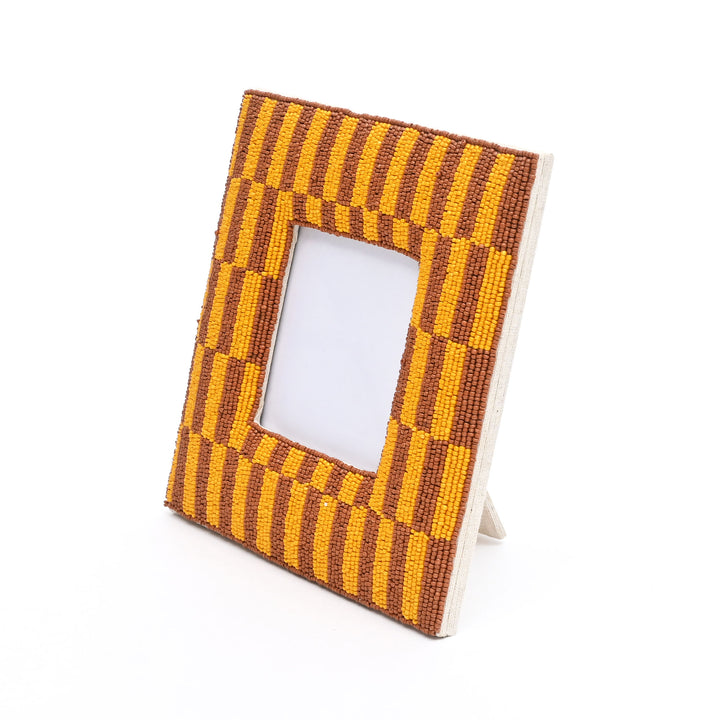 Rustic Brown Beaded 4x4 Photo Frame