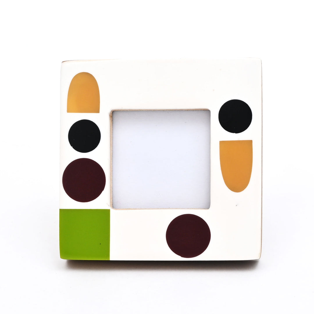 Abstract Accent Geometric Multi-Colored 2x2 Resin Mini Photo Frame