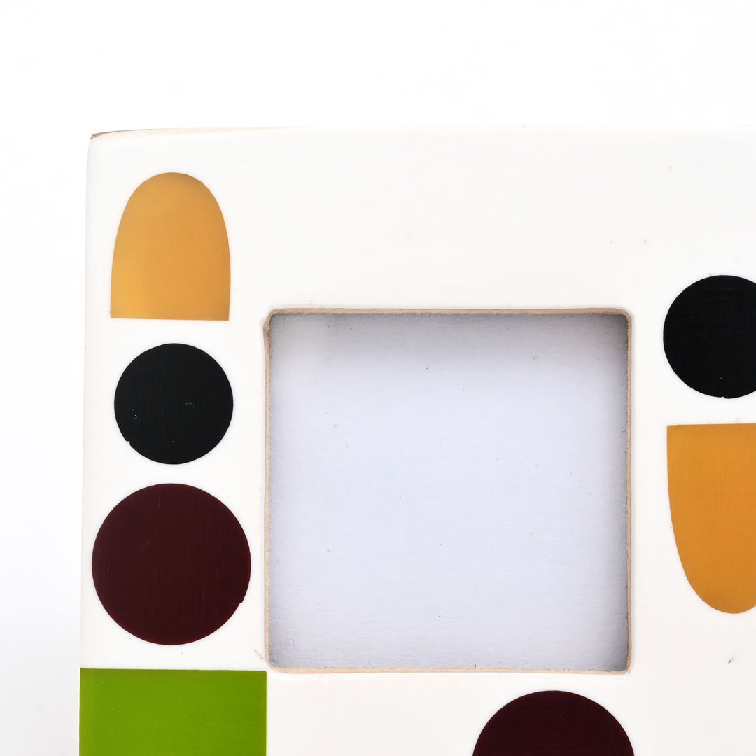 Abstract Accent Geometric Multi-Colored 2x2 Resin Mini Photo Frame
