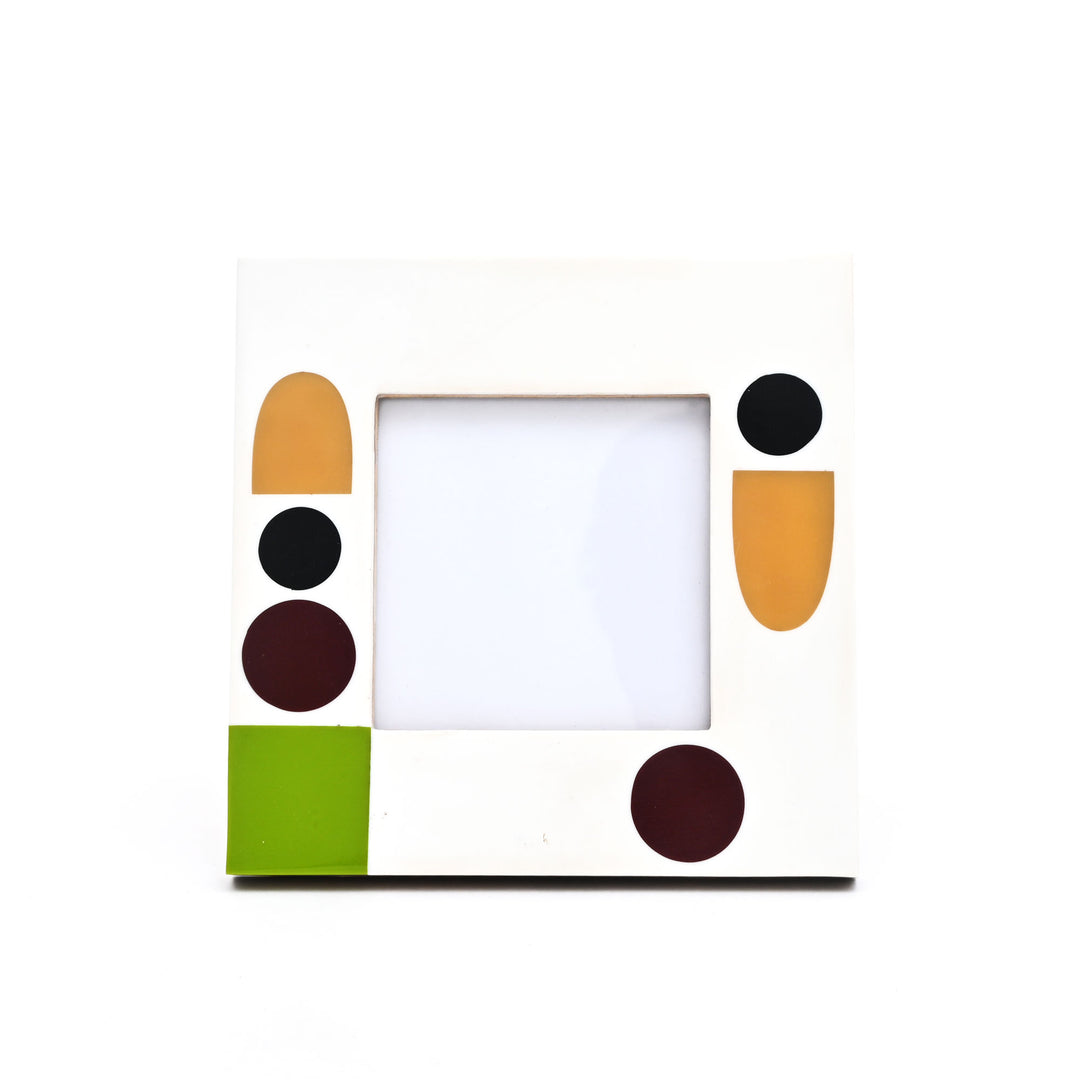Abstract Accent Geometric Multi-Colored 4x4 Resin Photo Frame