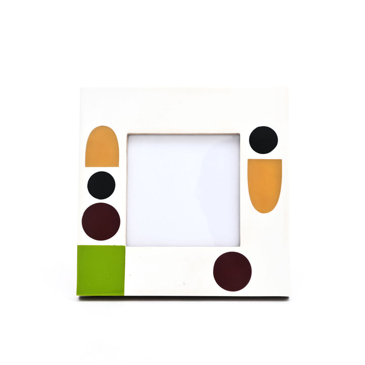 Abstract Accent Geometric Multi-Colored 4x4 Resin Photo Frame