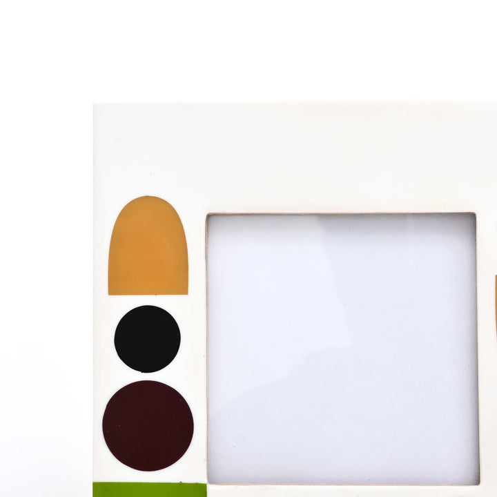 Abstract Accent Geometric Multi-Colored 4x4 Resin Photo Frame