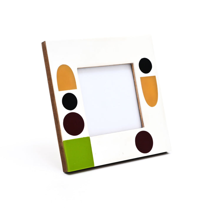 Abstract Accent Geometric Multi-Colored 4x4 Resin Photo Frame