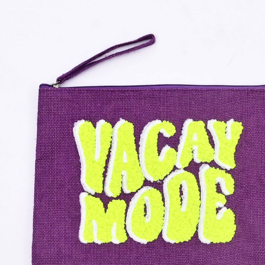 Neon Vacay Mode Beach Pouch – Chic Compact Organizer