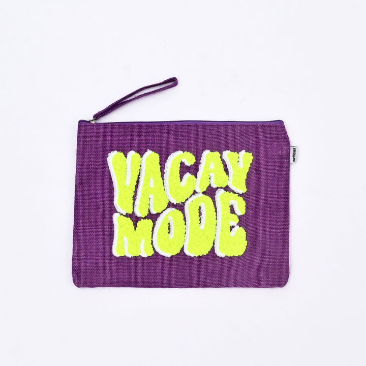 Neon Vacay Mode Beach Pouch – Chic Compact Organizer