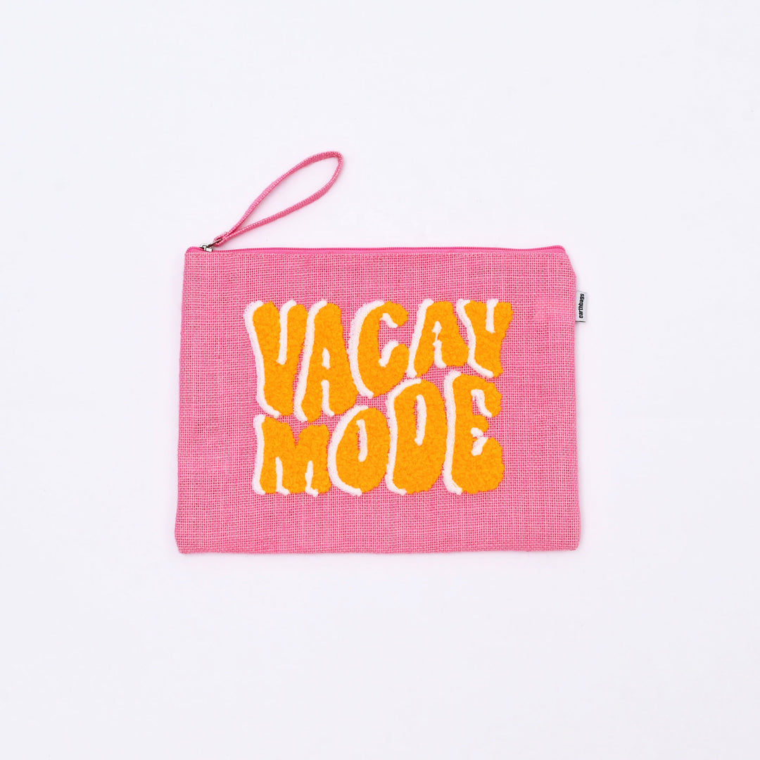 Blush Vacay Mode Beach Pouch – Compact Stylish Organizer