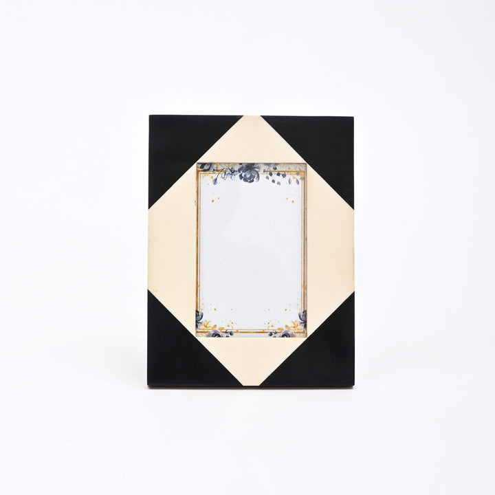 Contemporary Geometric Resin Photo Frame | Black & White