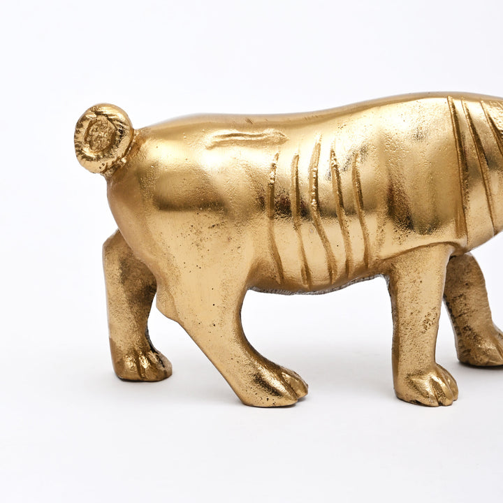 Luxury  Rhinoceros Figurine |Handcrafted Aluminum Home Décor | Gold
