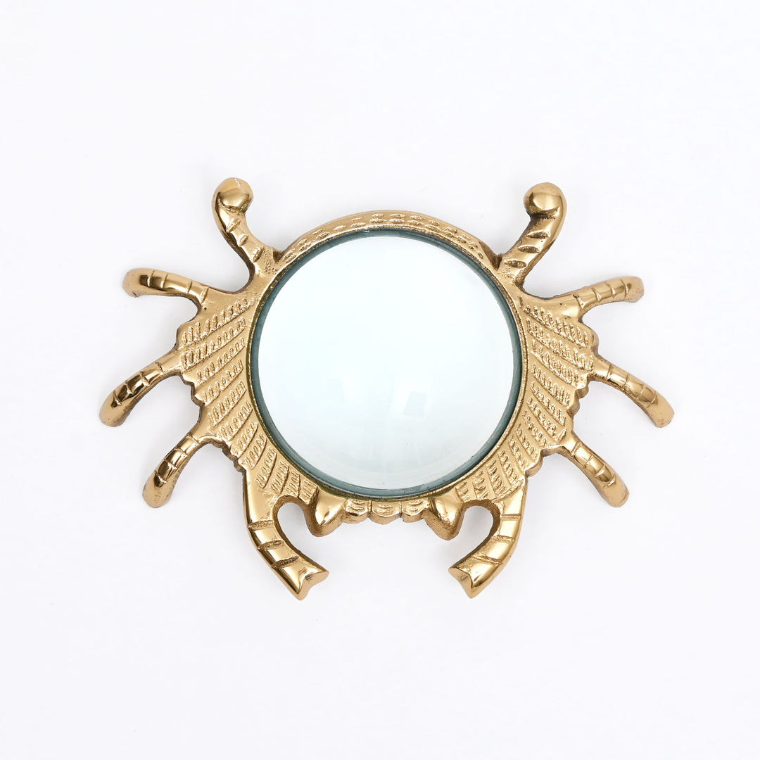 Crab Chart Magnifying Glass Gold Finish Aluminum Desk Décor