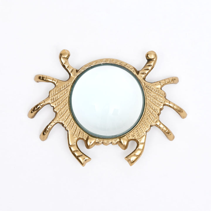 Crab Chart Magnifying Glass Gold Finish Aluminum Desk Décor