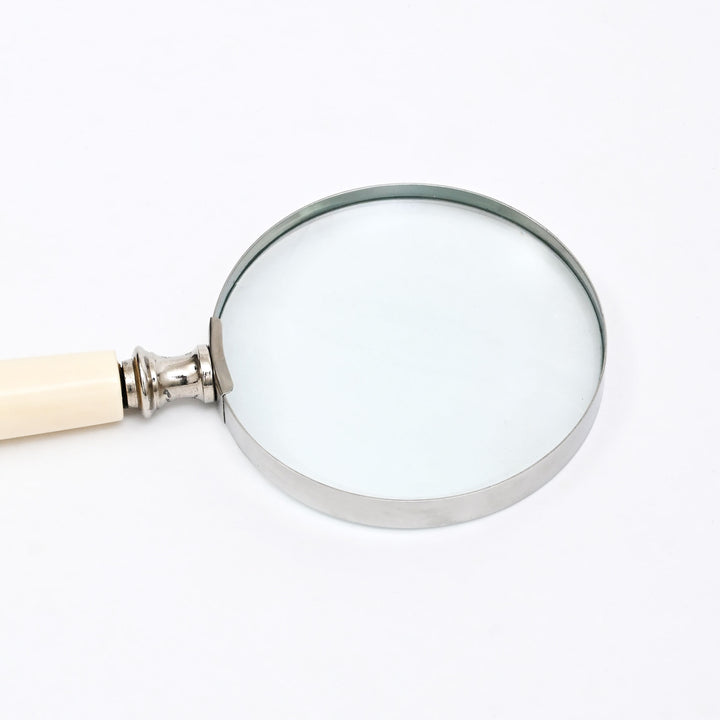 Elegant Cream & Black Resin Handle Magnifying Glass | Black