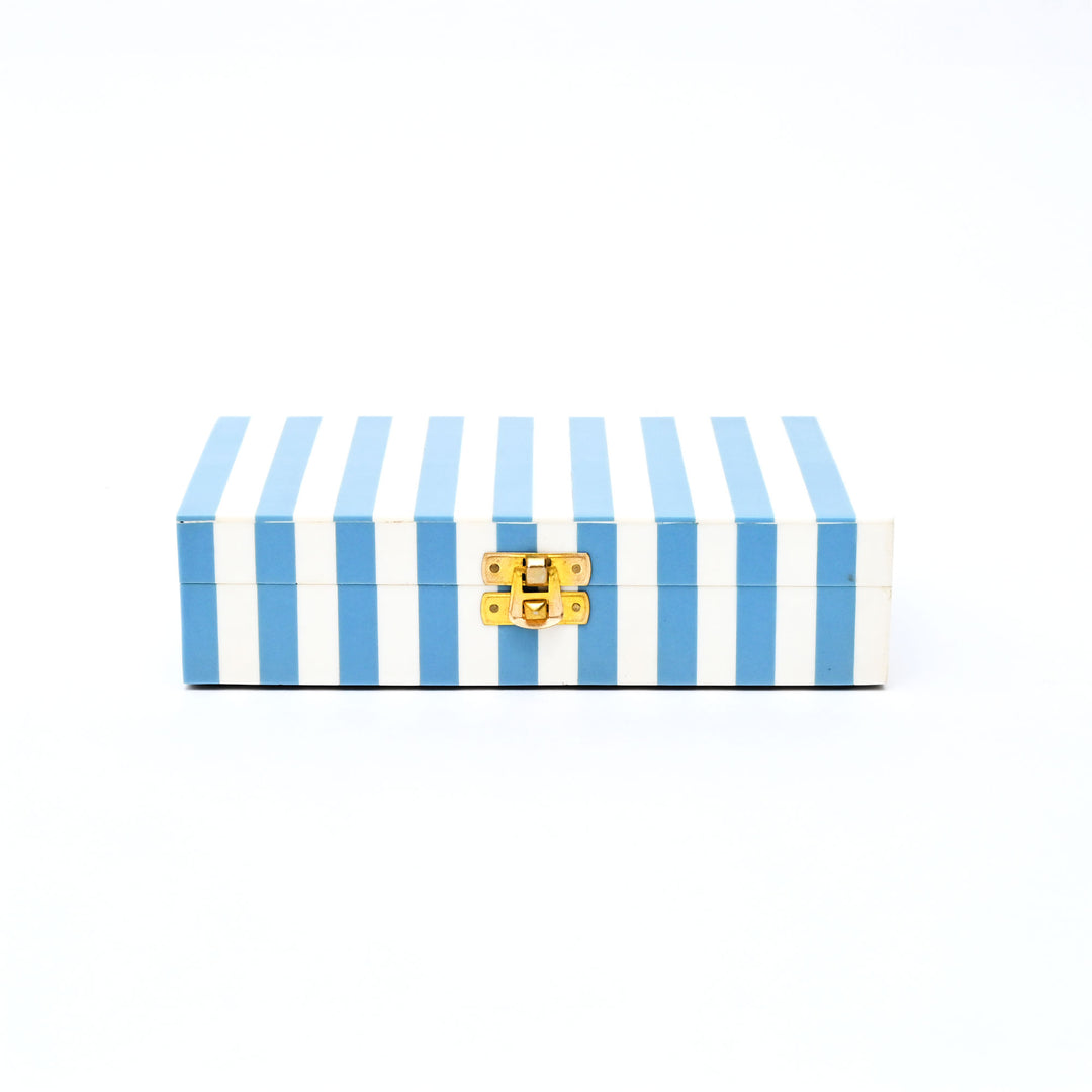 Striped Resin Rectangle Storage Box Decorative Jewellery Box