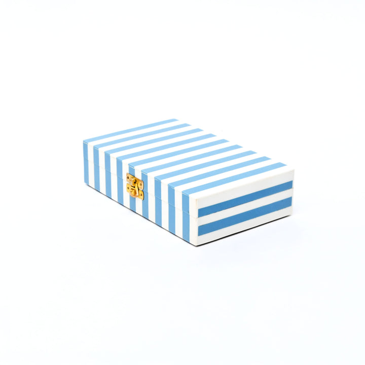 Striped Resin Rectangle Storage Box Decorative Jewellery Box