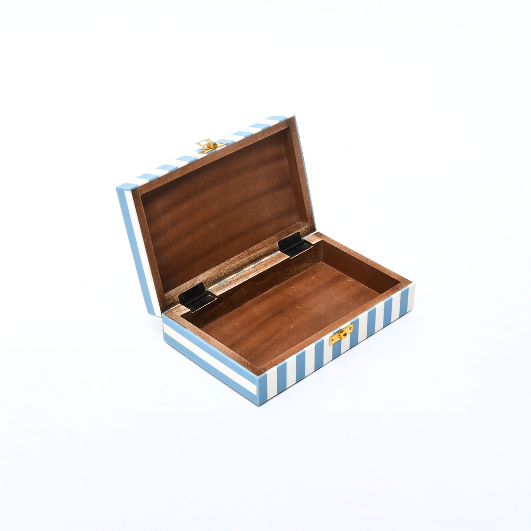 Striped Resin Rectangle Storage Box Decorative Jewellery Box