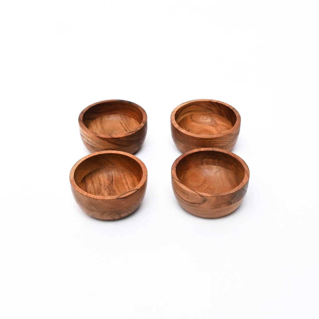 Medium Wooden Bowls Set of 4 – Natural Finish