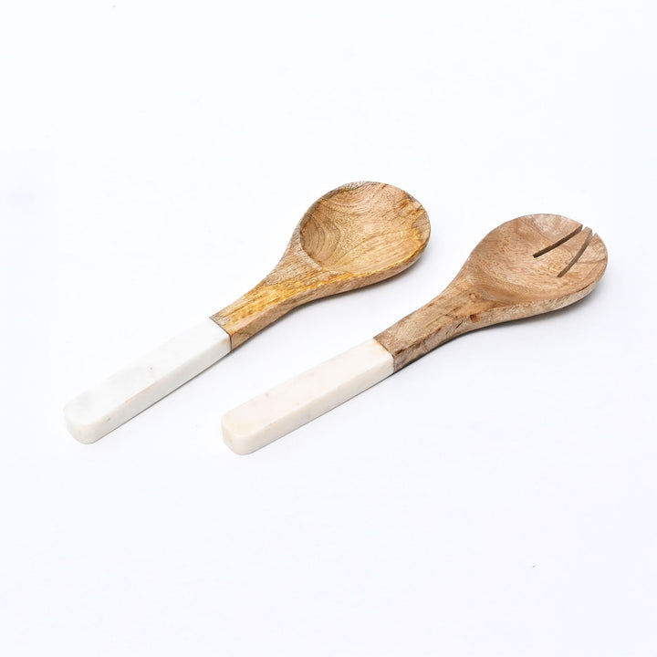 Wooden Salad Server Set Natural Wood Kitchen Serving Tools