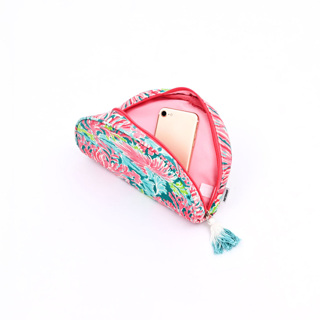 Reef Radiance Canvas Travel Case – Cotton Cosmetic Organizer