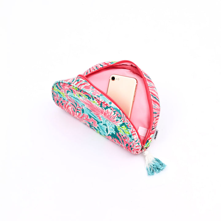 Reef Radiance Canvas Travel Case – Cotton Cosmetic Organizer