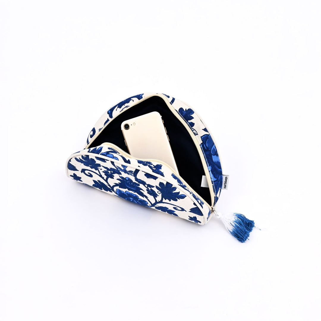 Floral Canvas Travel Case – Cotton Cosmetic & Accessory Bag
