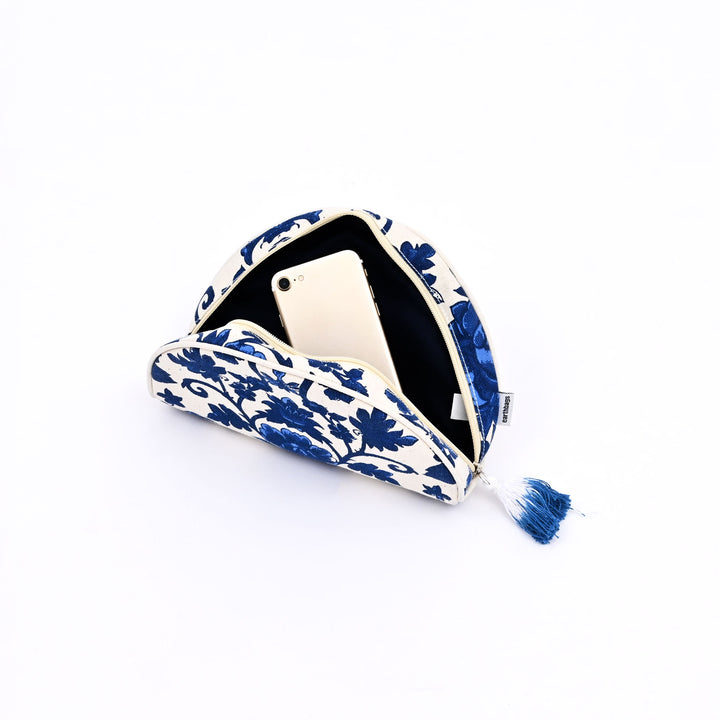 Floral Canvas Travel Case – Cotton Cosmetic & Accessory Bag