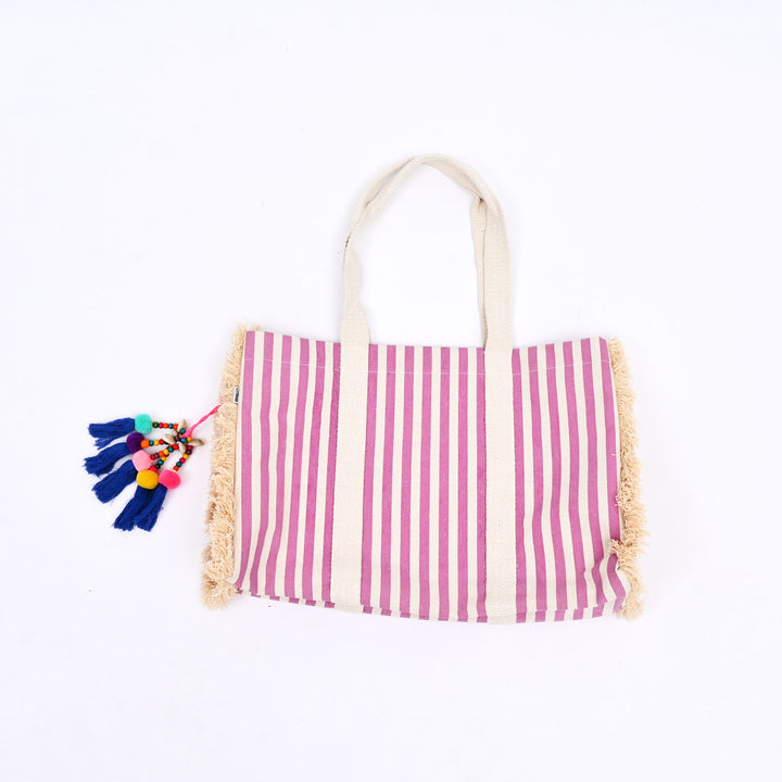 Lilac Fringes Fiesta Beach Tote – Boho-Chic Carryall