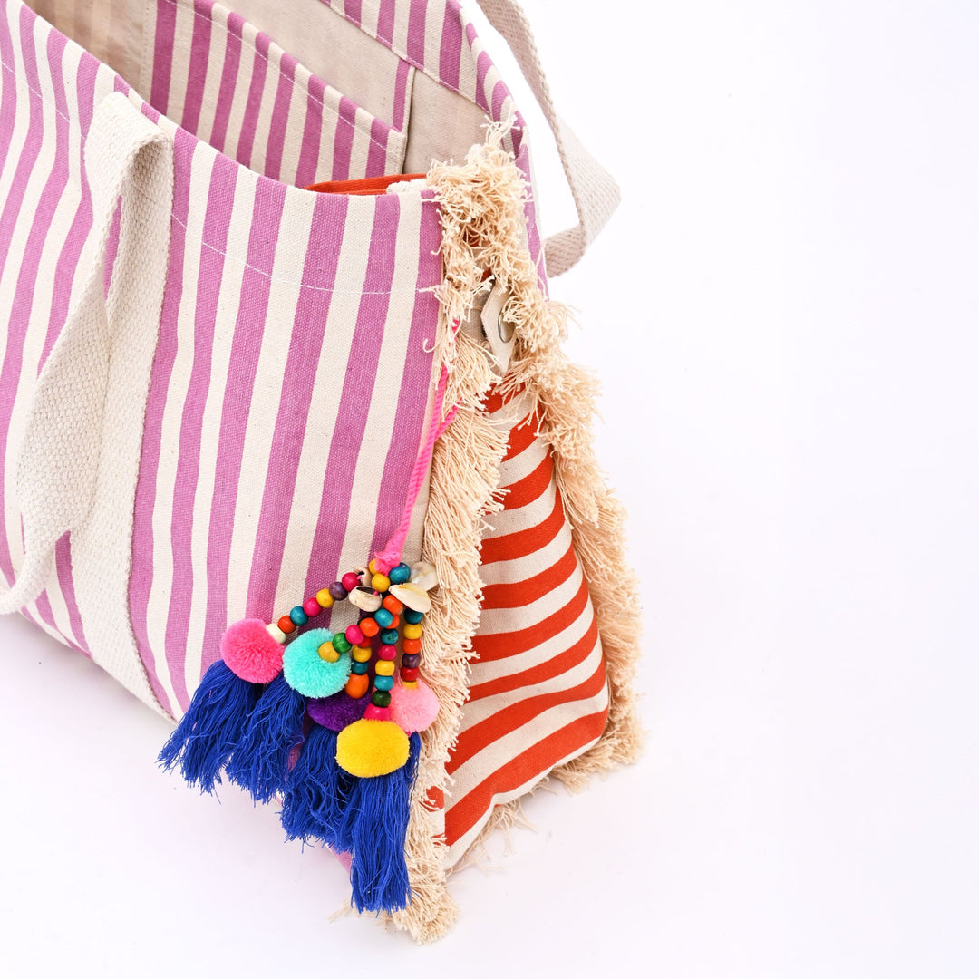 Lilac Fringes Fiesta Beach Tote – Boho-Chic Carryall