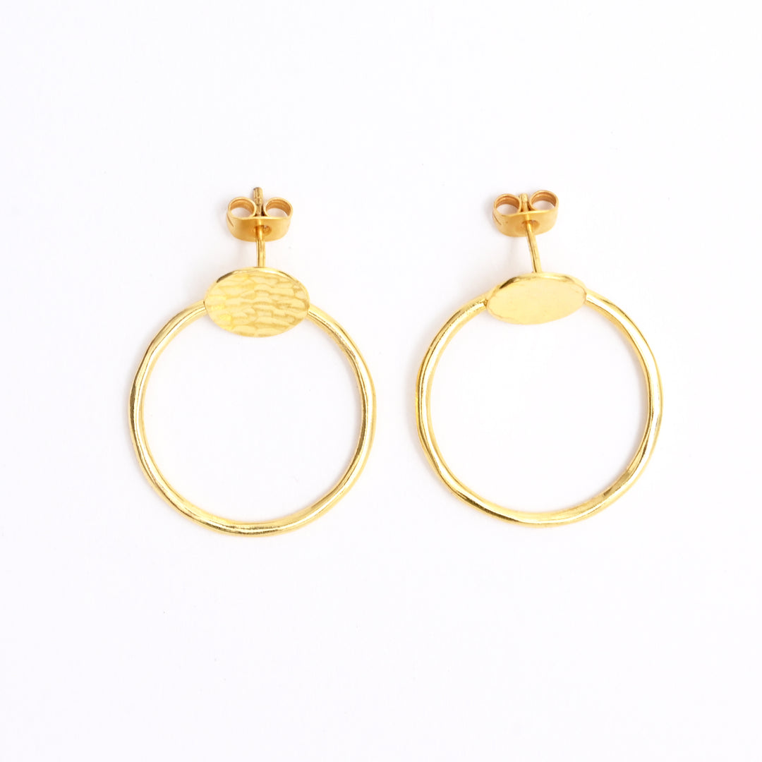 Round Orb Earrings – Gold Plated Finish