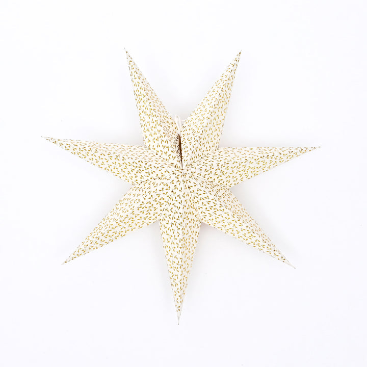 7-Point White & Gold Paper Star Christmas Hanging Décor – 46 cm