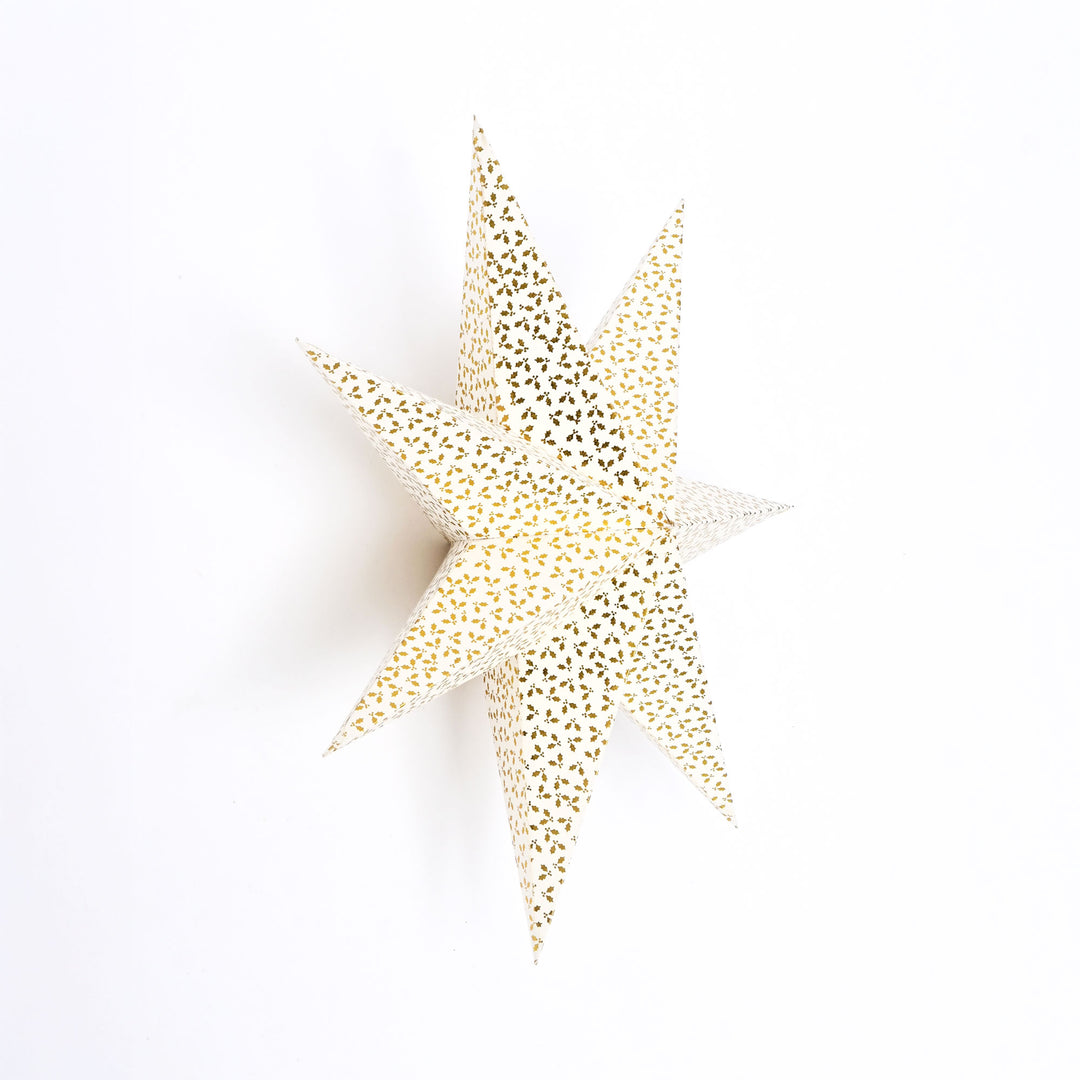 7-Point White & Gold Paper Star Christmas Hanging Décor – 46 cm