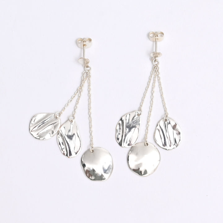 Triple-Stone Earrings – Elegant Finish