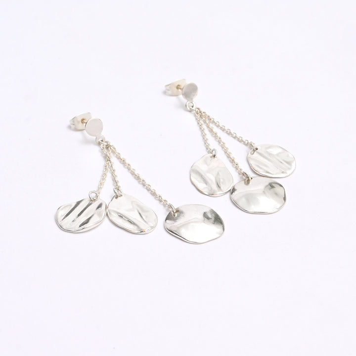 Triple-Stone Earrings – Elegant Finish