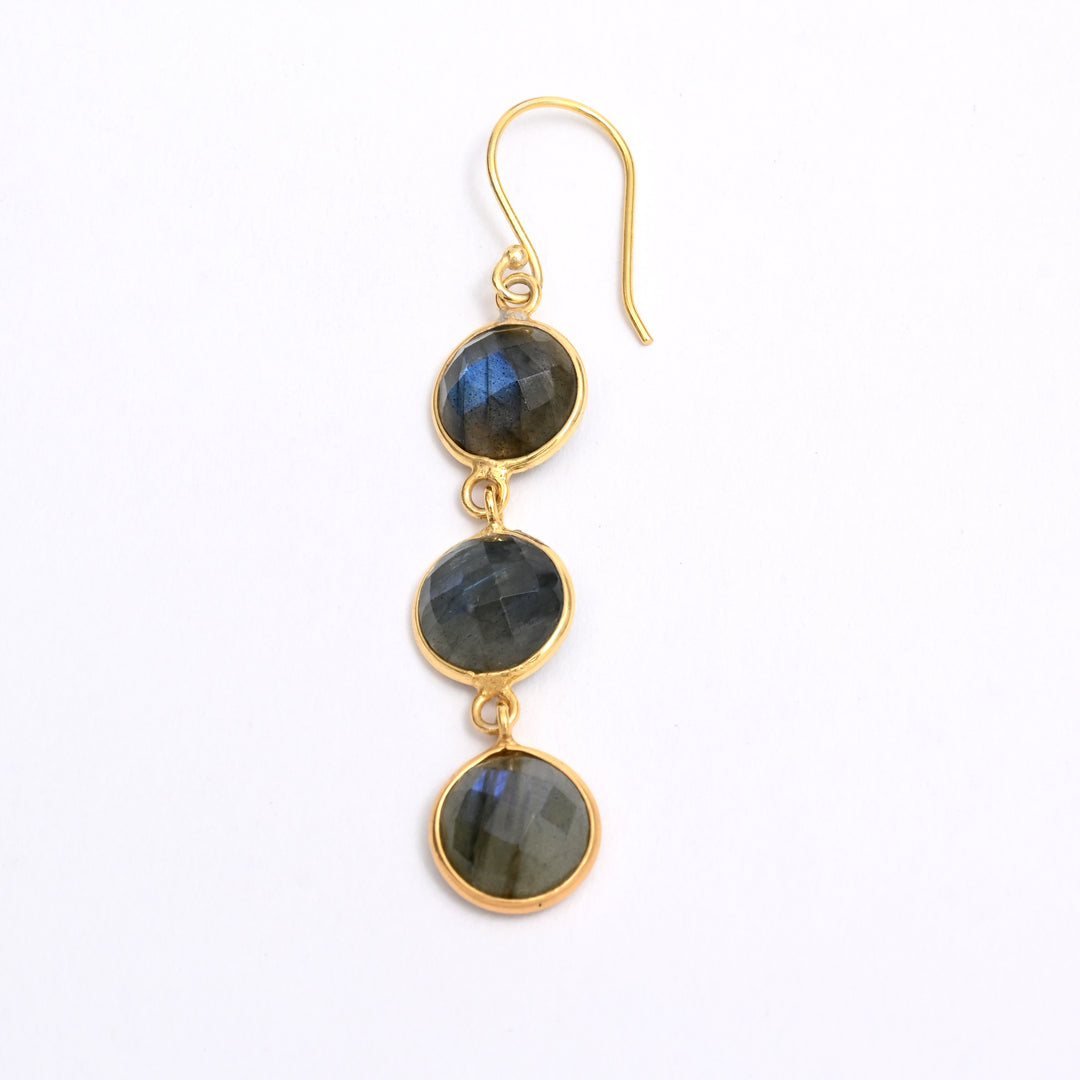 Labradorite Dangle Earrings – Trio Gemstone