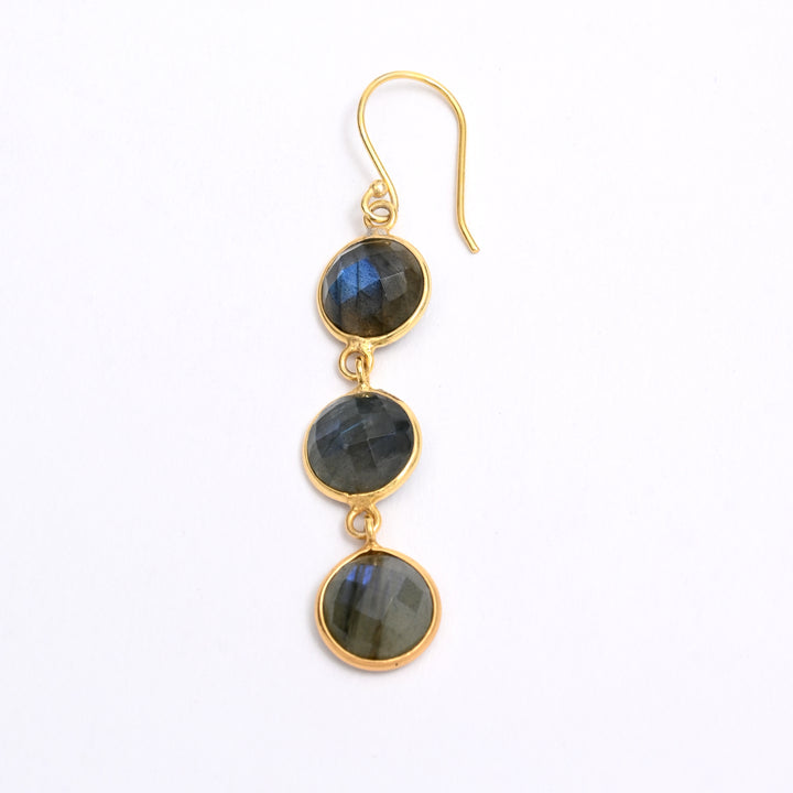 Labradorite Dangle Earrings – Trio Gemstone