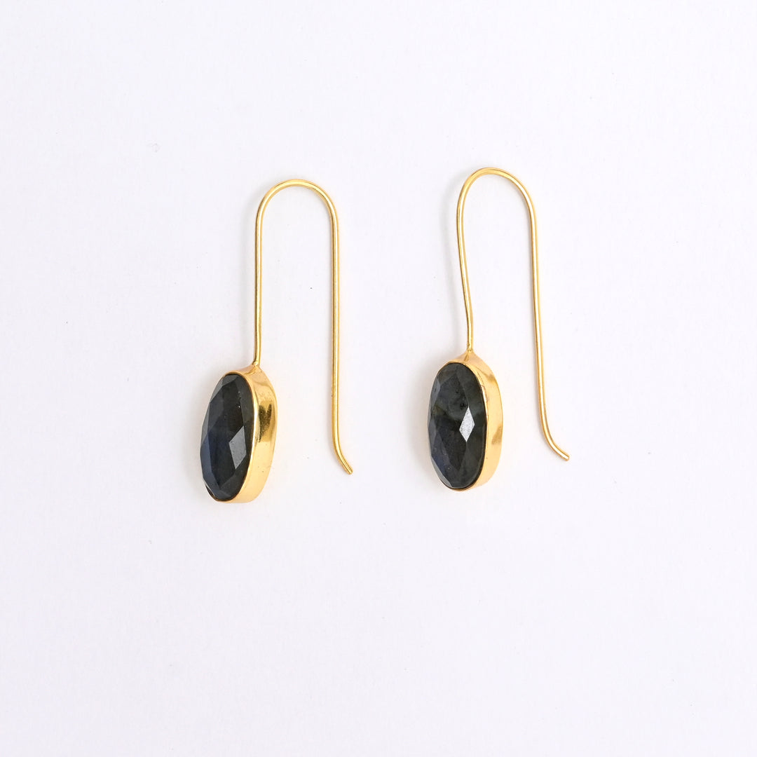 Labradorite Drop Earrings – Radiant Finish
