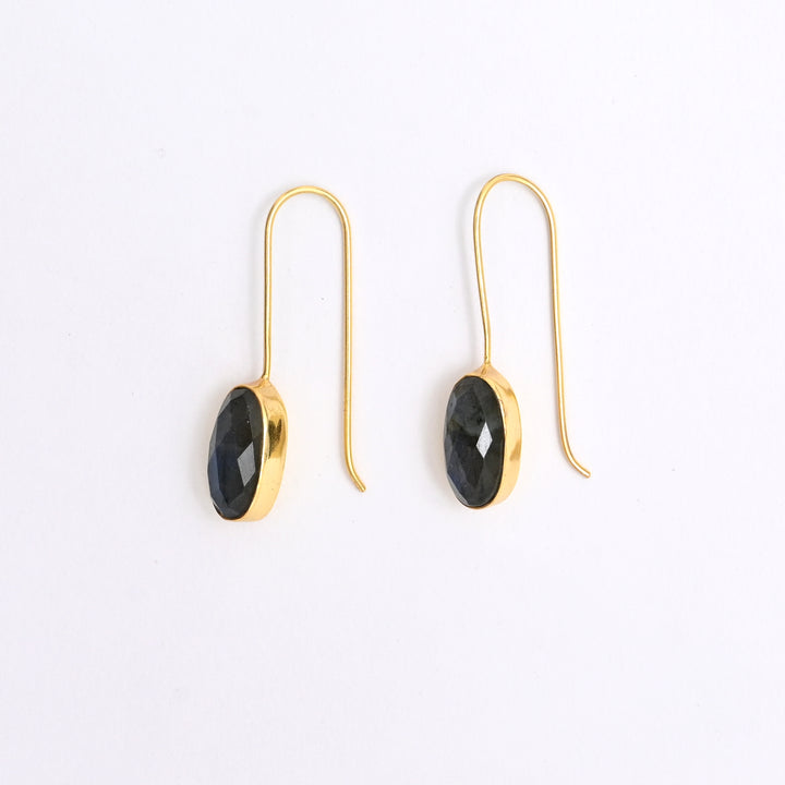Labradorite Drop Earrings – Radiant Finish