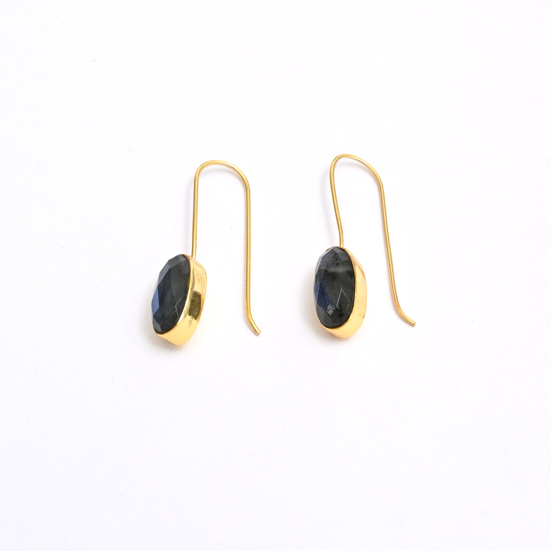Labradorite Drop Earrings – Radiant Finish
