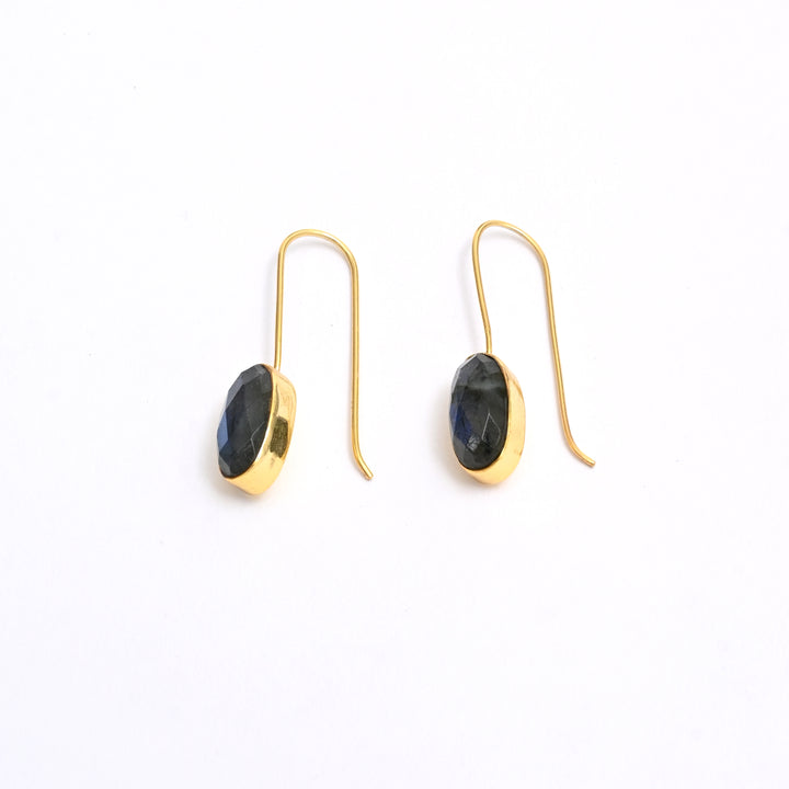 Labradorite Drop Earrings – Radiant Finish