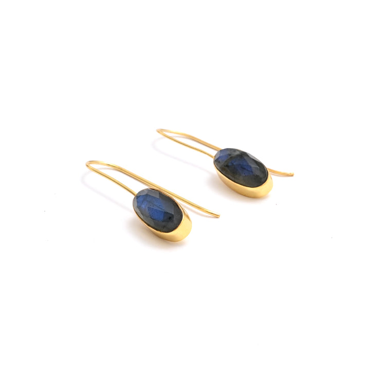 Labradorite Drop Earrings – Radiant Finish
