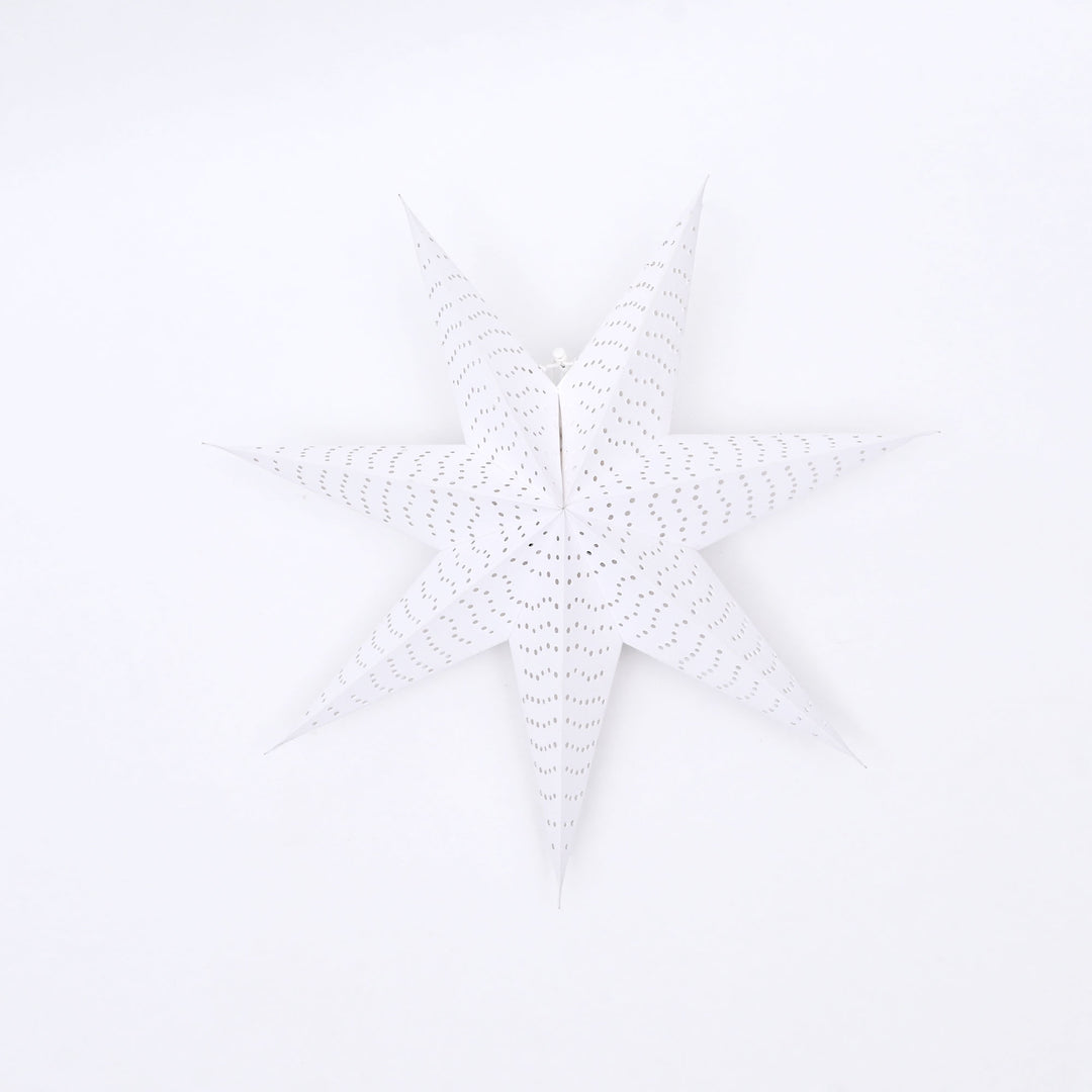 7-Point White Paper Star Christmas Hanging Decor – 46 cm