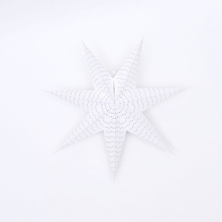 7-Point White Paper Star Christmas Hanging Decor – 46 cm
