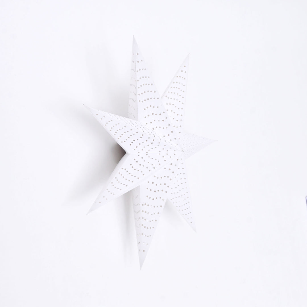7-Point White Paper Star Christmas Hanging Decor – 46 cm
