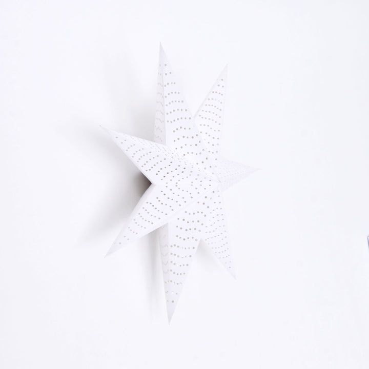 7-Point White Paper Star Christmas Hanging Decor – 46 cm